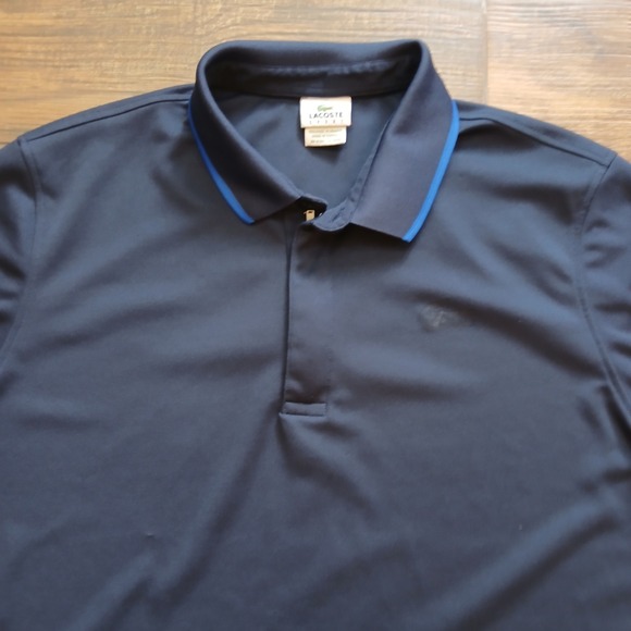 Lacoste Sport Polo Mens 7 Large Blue Quarter Zip Tennis‎ Performance Active - Picture 1 of 11